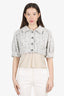 Pre-Loved Chanel™ 2022 White/Pink Tweed Cropped Jacket Size 38
