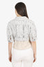 Pre-Loved Chanel™ 2022 White/Pink Tweed Cropped Jacket Size 38