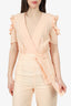Maje Pink Ruffle Sleeve Jumpsuit Size 36