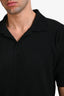 Issey Miyake Homme Black Pleated Collared Shirt Size 4 Mens