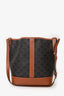 Celine 2022 Brown Canvas/Leather Triomphe Medium Bucket Bag