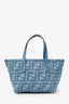 Fendi Blue Jacquard/Leather Zucca Roll Mini Tote Bag