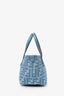 Fendi Blue Jacquard/Leather Zucca Roll Mini Tote Bag