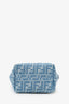 Fendi Blue Jacquard/Leather Zucca Roll Mini Tote Bag