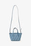 Fendi Blue Jacquard/Leather Zucca Roll Mini Tote Bag