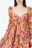 Zimmermann Multicolour Floral Twist Front Long Sleeve Mini Dress Size 0