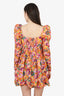Zimmermann Multicolour Floral Twist Front Long Sleeve Mini Dress Size 0