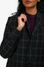 Zadig & Voltaire Black/Pink Plaid 'Dark Academia' Single Breasted Blazer Size 34