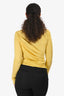 Givenchy Yellow Satin Ruffled Asymmetrical Long Sleeve Top Size 40