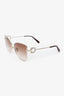 Salvatore Ferragamo Red Crystal Logo Sunglasses