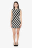Gucci Black/White Jacquard Striped Sleeveless Dress Size XS