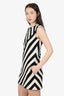 Gucci Black/White Jacquard Striped Sleeveless Dress Size XS