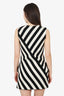 Gucci Black/White Jacquard Striped Sleeveless Dress Size XS
