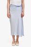 Beaufille Light Blue Satin 'Vela' Midi Skirt Size XS
