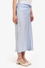 Beaufille Light Blue Satin 'Vela' Midi Skirt Size XS