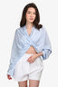 Beaufille Light Blue Satin Twist Blouse Size XS