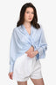 Beaufille Light Blue Satin Twist Blouse Size XS