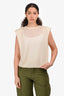 Loulou Studio Cream Wool/Cashmere Padded Shoulder Sleeveless Top Size XS
