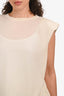 Loulou Studio Cream Wool/Cashmere Padded Shoulder Sleeveless Top Size XS