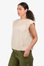 Loulou Studio Cream Wool/Cashmere Padded Shoulder Sleeveless Top Size XS