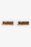 Christian Dior Aged Gold Tone 'J'adior' Charms Earrings