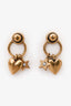 Christian Dior Aged Gold Tone 'J'adior' Charms Earrings
