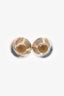 Christian Dior Gold Tone/Clear Tribal Stud Earrings