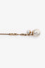 Christian Dior Aged Gold Tone/Faux Pearl 'Tribales' Drop Cuff Single Earring