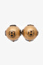 Christian Dior Aged Gold Tone 'Tribales' Charms Stud Earrings