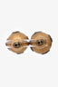 Christian Dior Aged Gold Tone 'Tribales' Charms Stud Earrings