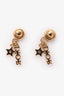 Christian Dior Gold Tone/Faux Pearl Crystal Studded Tribale Giraffe Earring