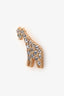 Christian Dior Gold Tone/Faux Pearl Crystal Studded Tribale Giraffe Earring