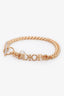 Christian Dior Gold Tone/Faux Pearl Chain Link Logo Toggle Bracelet