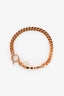 Christian Dior Gold Tone/Faux Pearl Chain Link Logo Toggle Bracelet