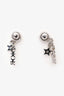 Christian Dior Silver Tone/Crystal Studded Elephant Logo Earrings
