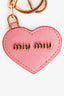 Miu Miu Pink/Red Leather Lipstick + Mirror Keychain