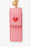 Miu Miu Pink/Red Leather Lipstick + Mirror Keychain