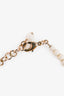 Pre-Loved Chanel™ White Strass/Resin Beads CC Station Bracelet