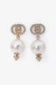 Gucci Gold Tone/Faux Pearl GG Crystal Earrings