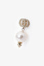 Gucci Gold Tone/Faux Pearl GG Crystal Earrings