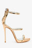 Giuseppe Zanotti Metallic Rose Gold Ankle Strap Heels Size 36