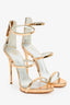 Giuseppe Zanotti Metallic Rose Gold Ankle Strap Heels Size 36