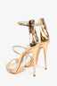 Giuseppe Zanotti Metallic Rose Gold Ankle Strap Heels Size 36