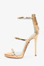 Giuseppe Zanotti Metallic Rose Gold Ankle Strap Heels Size 36