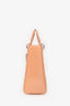 Christian Dior 2012 Light Peach Cannage Patent Large Lady Dior With Strap