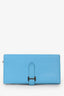 Hermès 2014 Blue Mysore Leather Bearn Wallet PHW