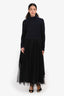 Fabiana Filippi Black/Navy Wool/Cashmere Sweater + Maxi Tulle Dress Set Size S