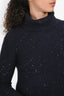 Fabiana Filippi Black/Navy Wool/Cashmere Sweater + Maxi Tulle Dress Set Size S