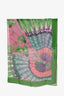 Hermès Green/Pink Silk Printed Large Sheer Scarf