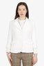 Alice + Olivia White Linen Single Breasted Blazer Size S